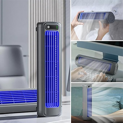 Ace Cooler Air Conditioner, 500 BTU/hr, Portable & Rechargeable, Evaporative Cooling, 3 Wind Speeds, for Room/Office/Kitchen (Rechargeable-Grey)