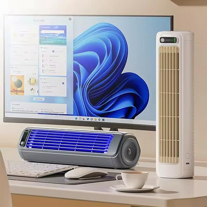 Ace Cooler Air Conditioner, 500 BTU/hr, Portable & Rechargeable, Evaporative Cooling, 3 Wind Speeds, for Room/Office/Kitchen (Rechargeable-Grey)